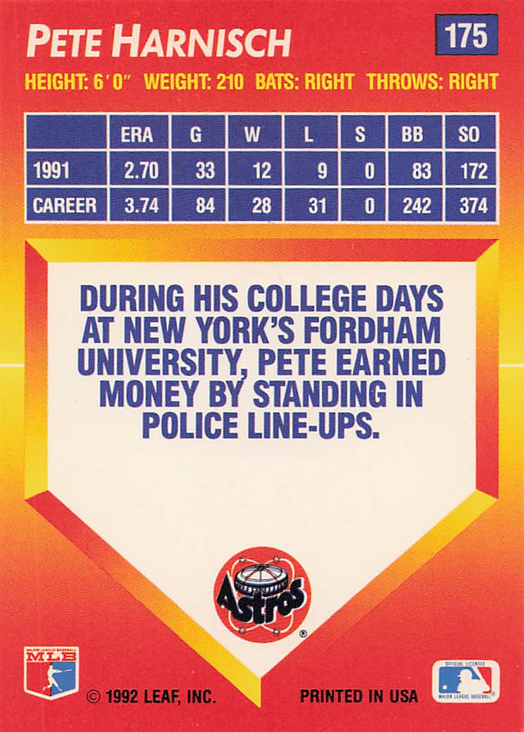 1992 Triple Play Baseball Pete Harnisch #175