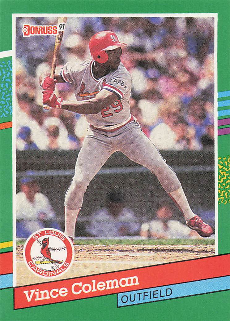 1991 Donruss Baseball Vince Coleman #487b