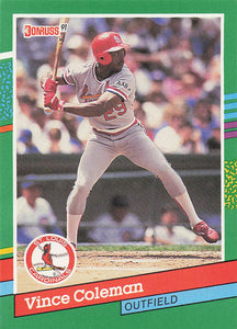 1991 Donruss Baseball Vince Coleman #487b