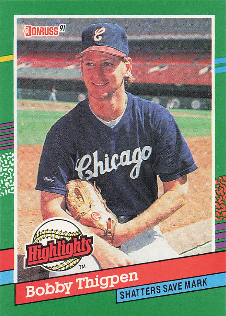 1991 Donruss Baseball Bonus Cards Bobby Thigpen #BC-20b