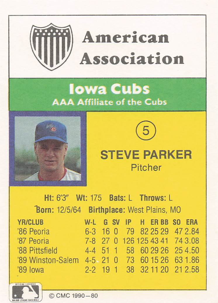 1990 CMC Baseball Steve Parker #80