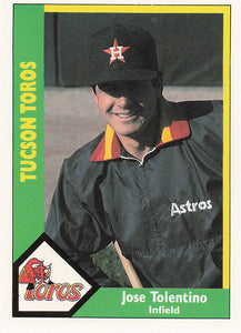 1990 CMC Tucson Toros Baseball Jose Tolentino #13