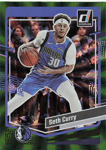 2023-24 Donruss Basketball Blue and Green Laser Holo Seth Curry #23