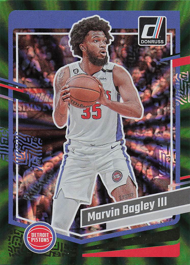 2023-24 Donruss Basketball Green Laser Holo Marvin Bagley III #105