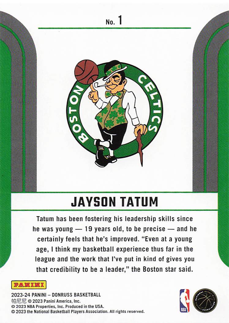 2023-24 Donruss Basketball Franchise Features Jayson Tatum #1