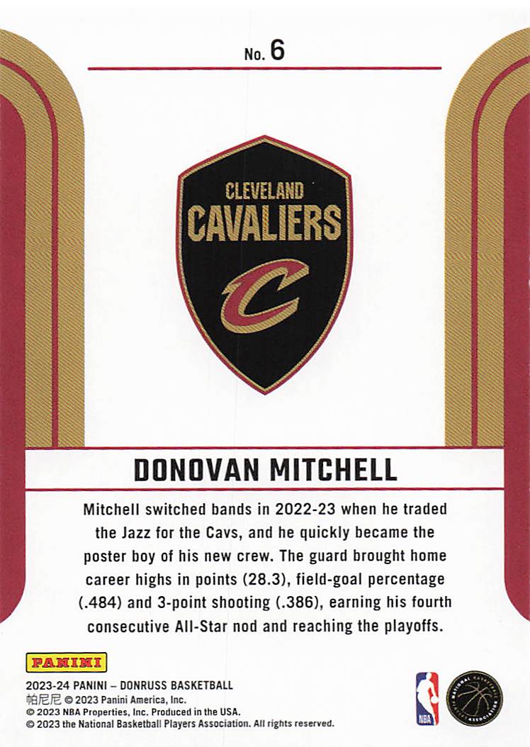 2023-24 Donruss Basketball Franchise Features Donovan Mitchell #6