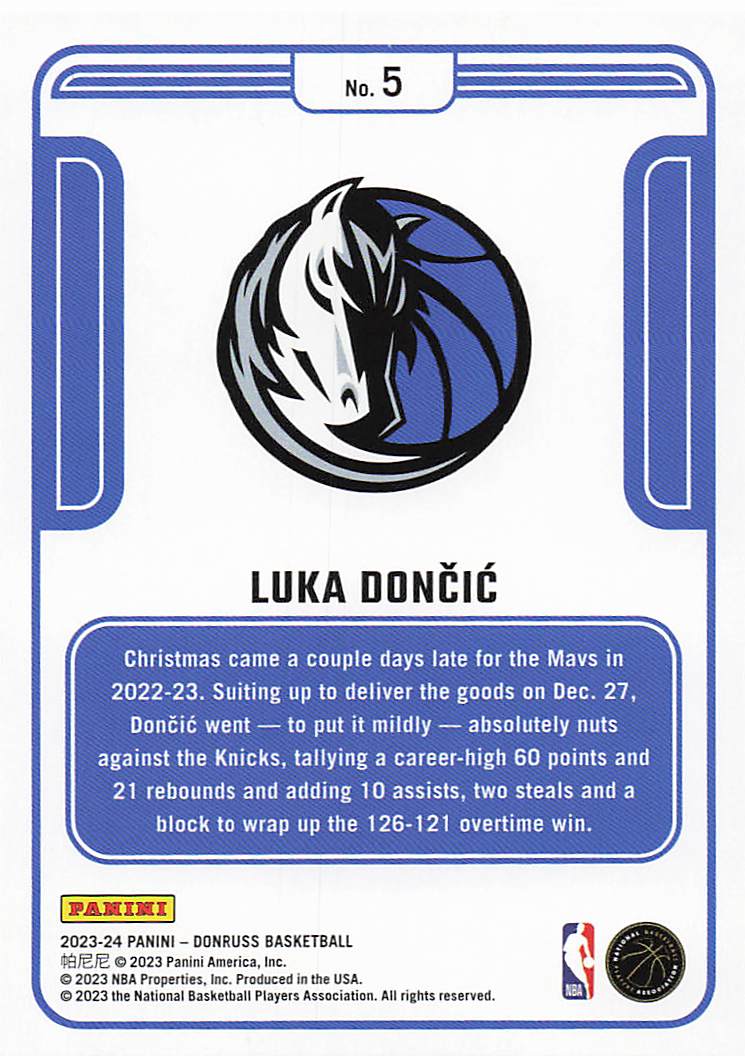 2023-24 Donruss Basketball Complete Players Luka Doncic #5