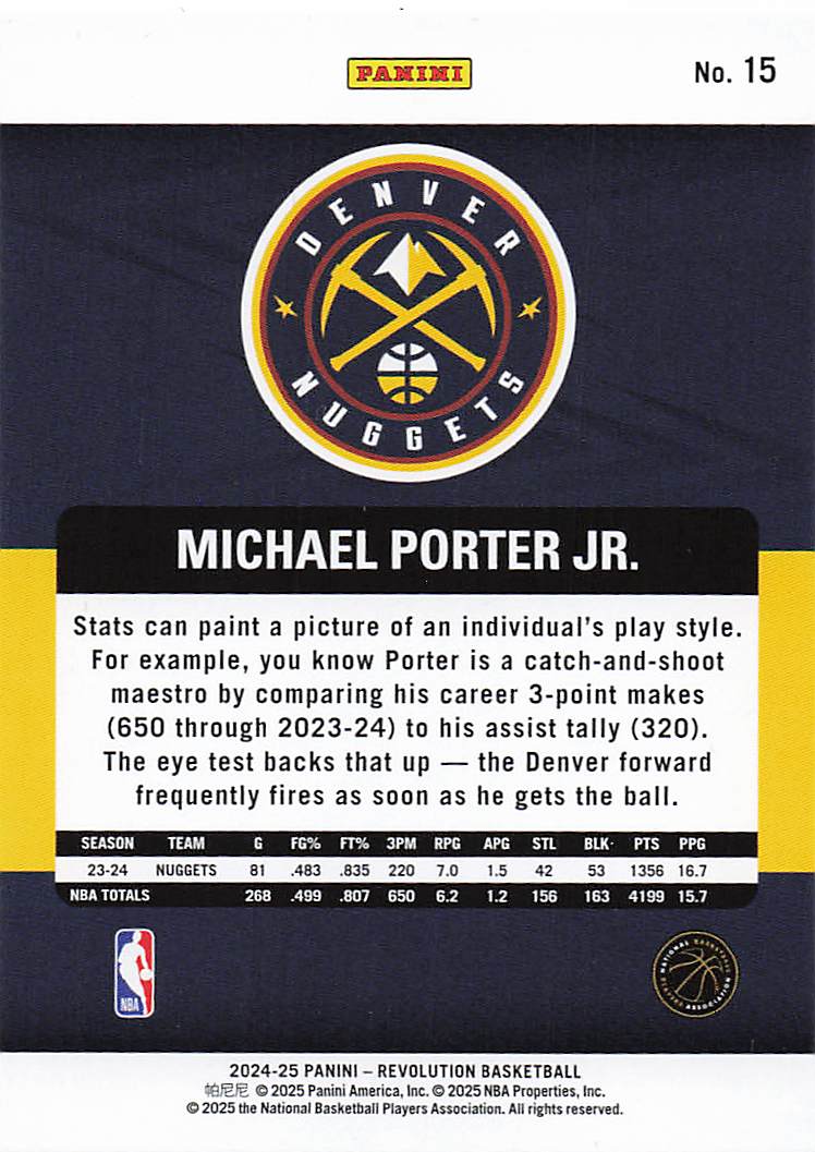 2024-25 Panini Revolution Basketball Michael Porter Jr. #15