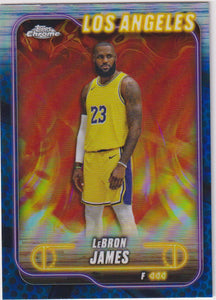 2024-25 Topps Chrome Basketball Blue Basketball Refractor LeBron James #22