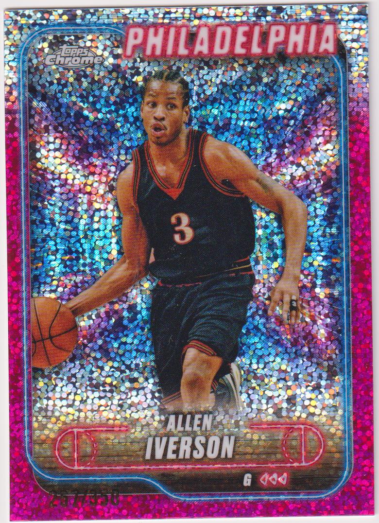 2024-25 Topps Chrome Magenta Speckle Refractor 257/350 Allen Iverson #94