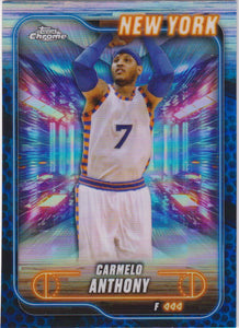 2024-25 Topps Chrome Basketball Blue Basketball Refractor Carmelo Anthony #83