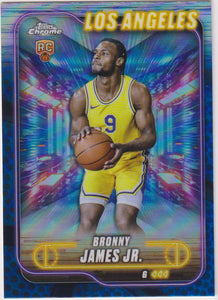 2024-25 Topps Chrome Blue Basketball Refractor Bronny James Jr. #149 Rookie