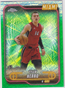 2024-25 Topps Chrome Basketball Topps Green Refractor Tyler Herro #79