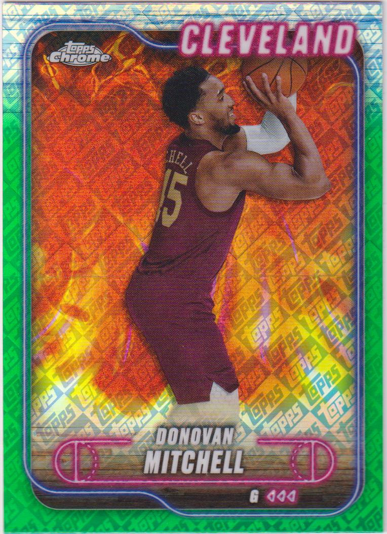 2024-25 Topps Chrome Basketball Topps Green Refractor Donovan Mitchell #69