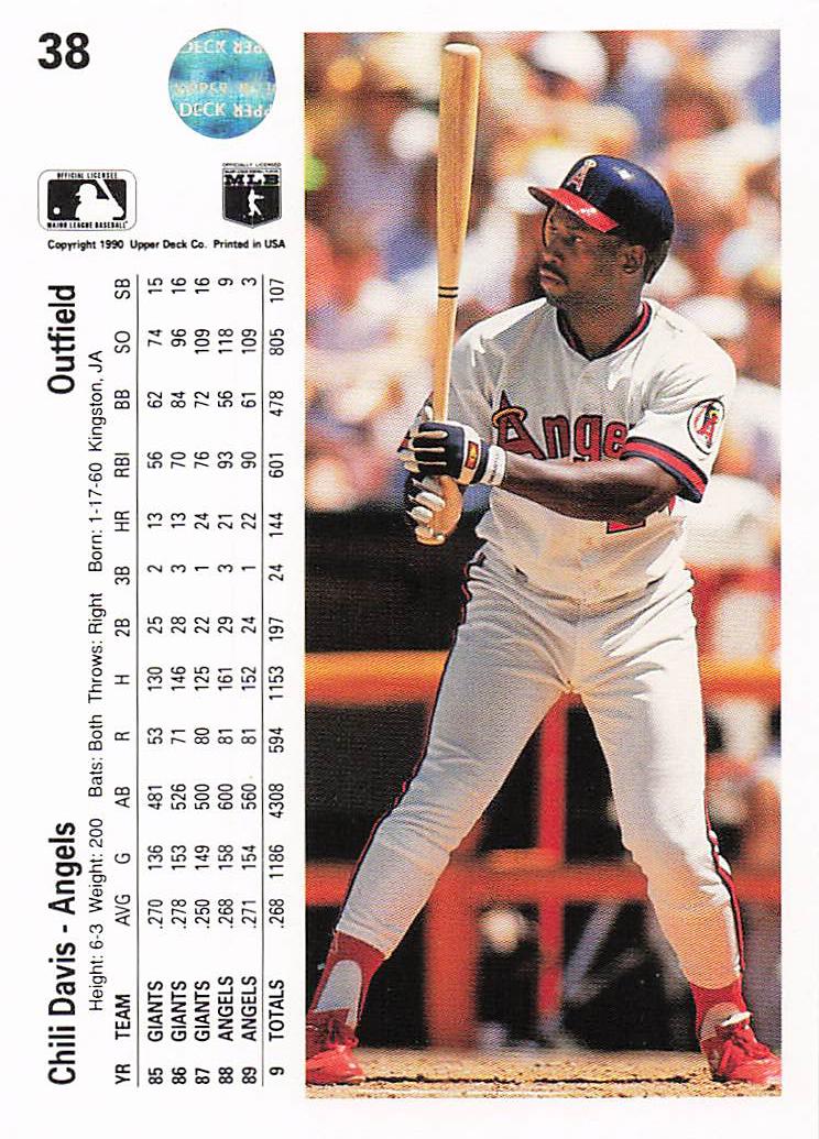 1990 Upper Deck Baseball Chili Davis #38