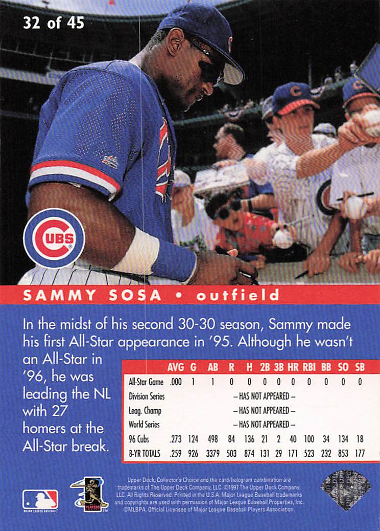1997 Collector's Choice Baseball All-Star Connection Sammy Sosa #32