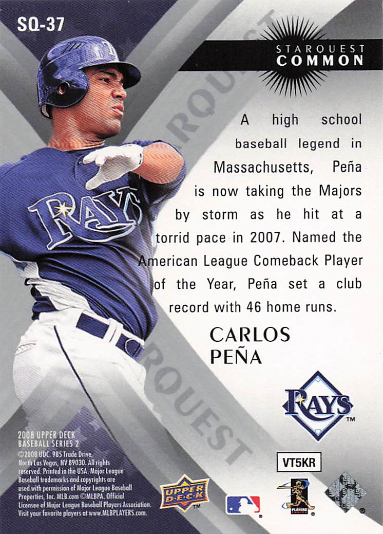 2008 Upper Deck Baseball StarQuest Common Carlos Pena #SQ-37