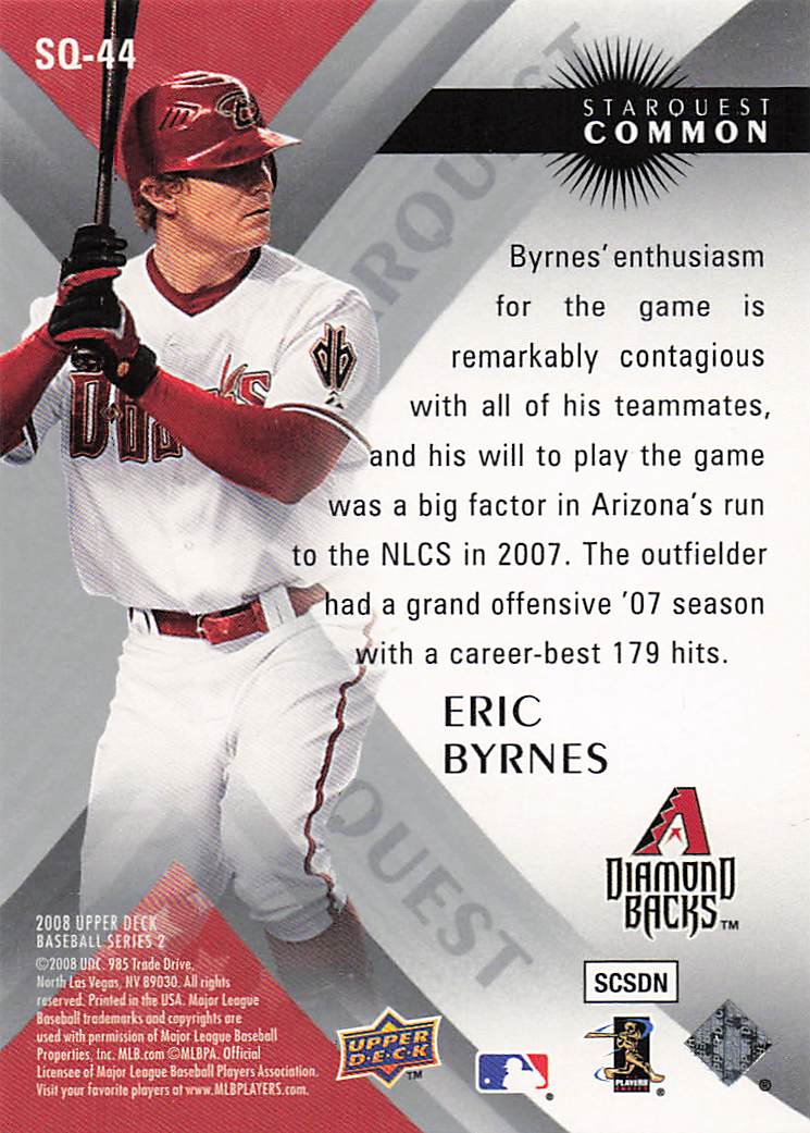 2008 Upper Deck Baseball StarQuest Common Eric Byrnes #SQ-44