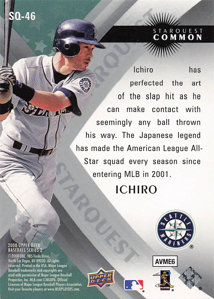 2008 Upper Deck Baseball StarQuest Common Ichiro Suzuki #SQ-46