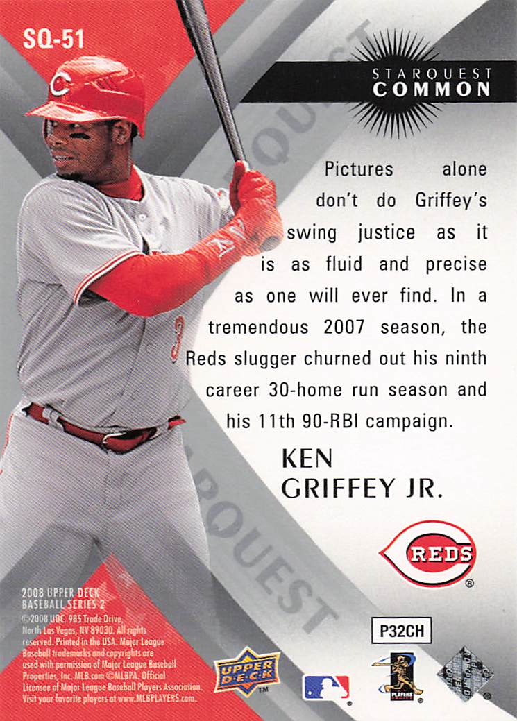 2008 Upper Deck Baseball StarQuest Common Ken Griffey Jr. #SQ-51