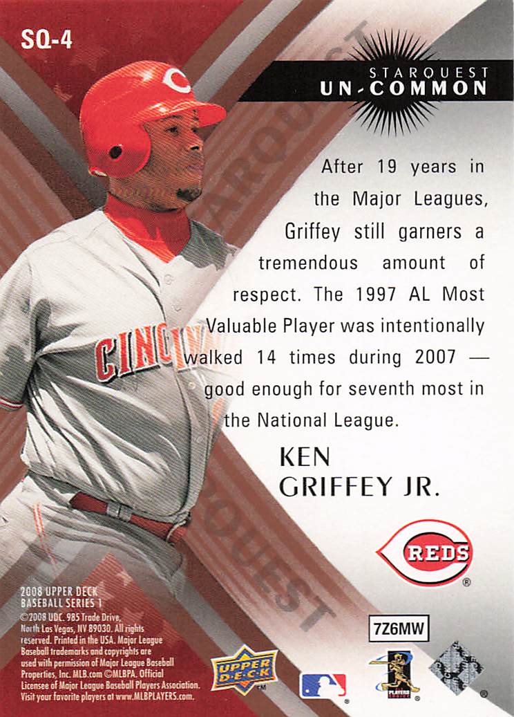 2008 Upper Deck Baseball StarQuest Uncommon Ken Griffey Jr. #SQ-4