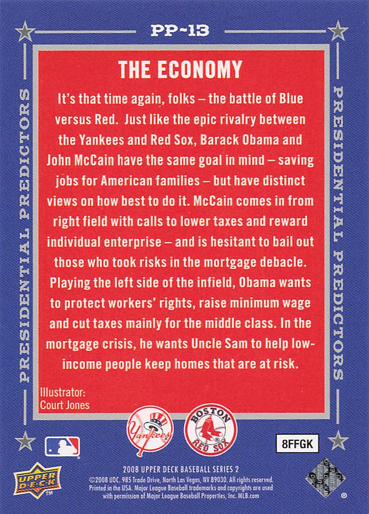 2008 Upper Deck Presidential Predictors Barack Obama / John McCain #PP-13