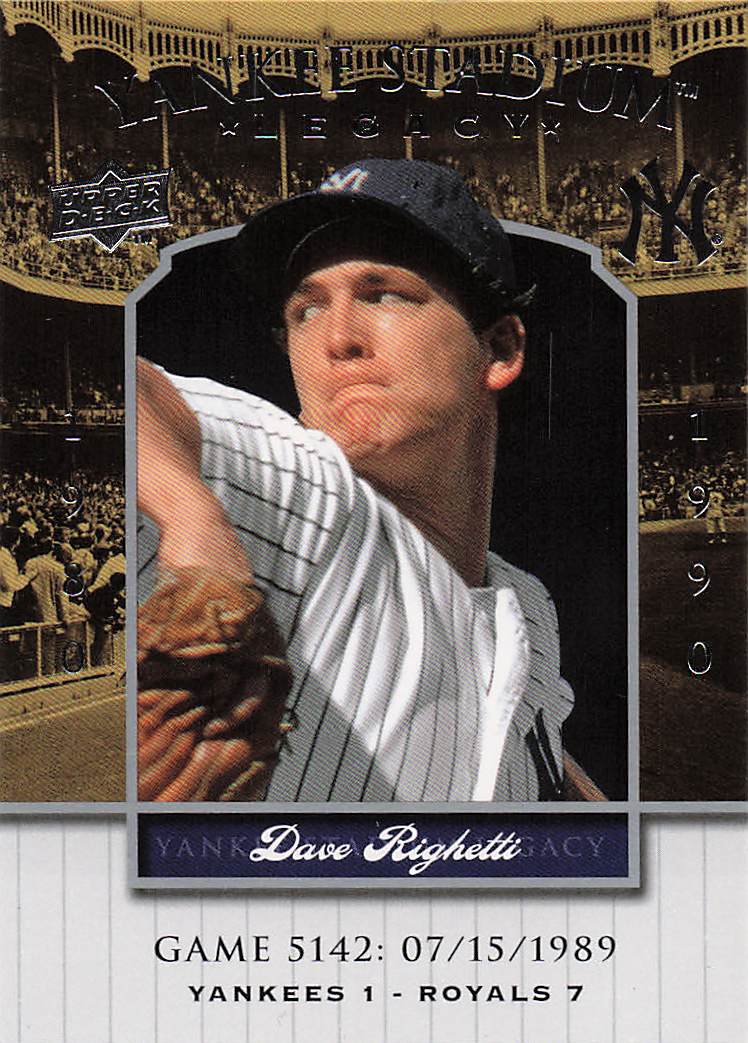 2008 Upper Deck Yankee Stadium Legacy Baseball Dave Righetti #5149