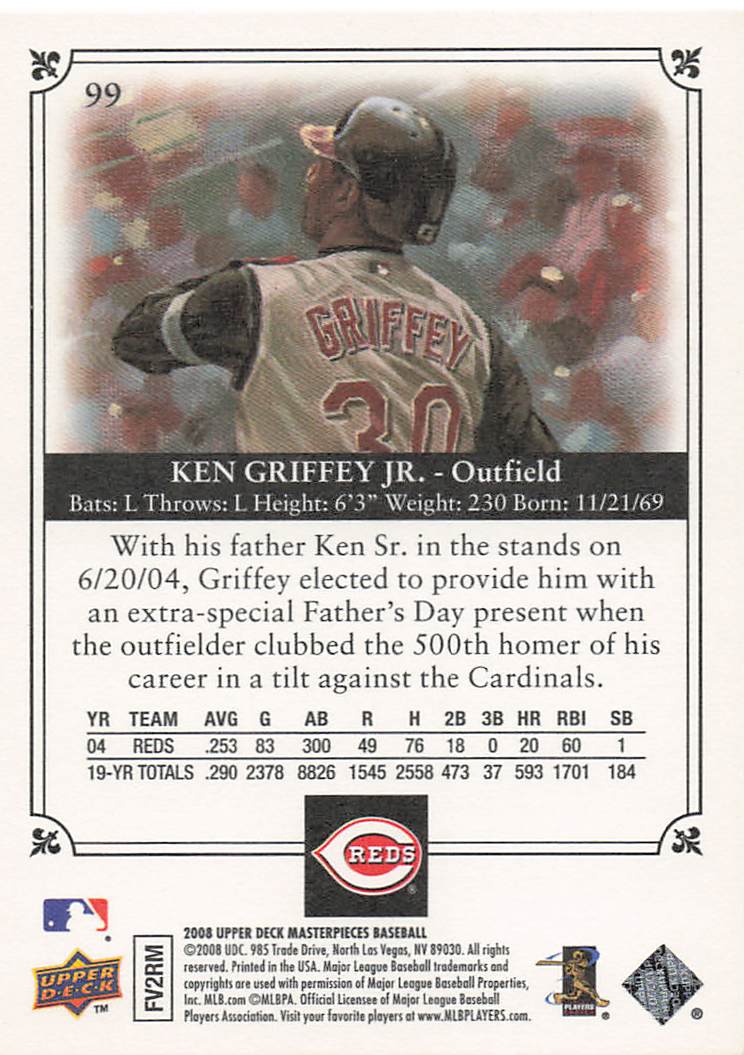 2008 Upper Deck Masterpieces Baseball Ken Griffey Jr. #99
