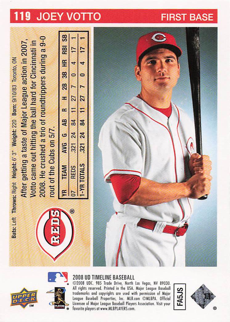 2008 Upper Deck Timeline Baseball Joey Votto #119