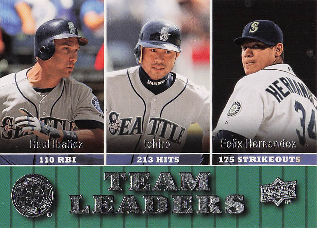 2009 Upper Deck Baseball Raul Ibanez / Ichiro / Felix Hernandez TL #451