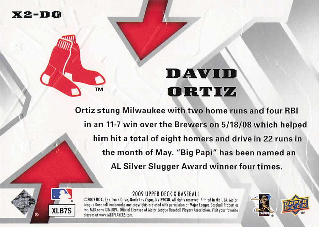 2009 Upper Deck X Baseball Xponential 2 David Ortiz #X2-DO