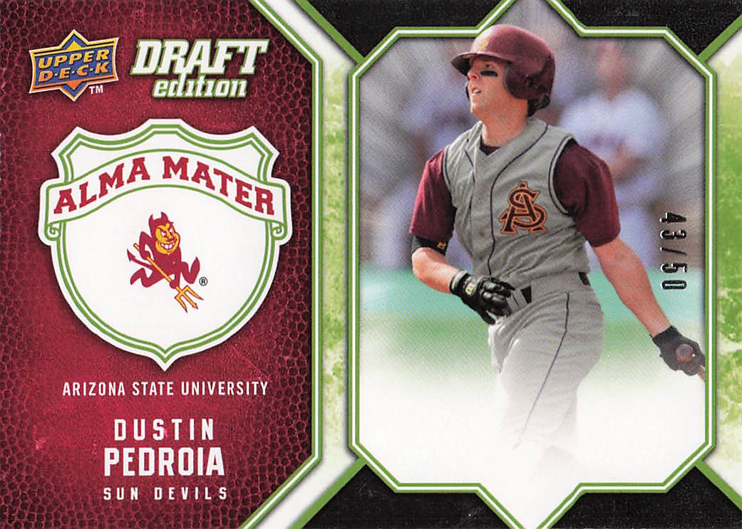 2009-10 Upper Deck Draft Edition Alma Mater 43/50 Dustin Pedroia #AM-DP
