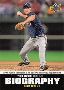 2010 Upper Deck Baseball Season Biography Derek Lowe #SB-1