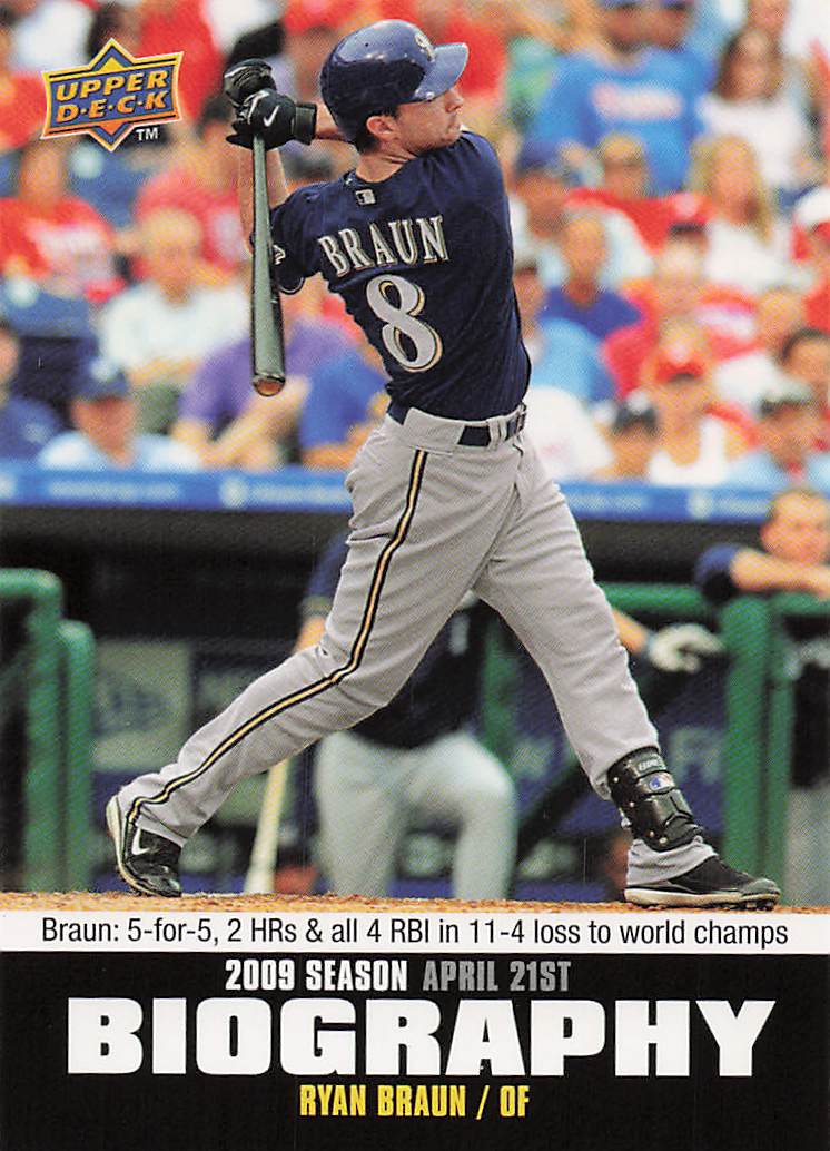 2010 Upper Deck Baseball Season Biography Ryan Braun #SB-19