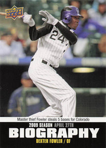 2010 Upper Deck Baseball Season Biography Dexter Fowler #SB-25