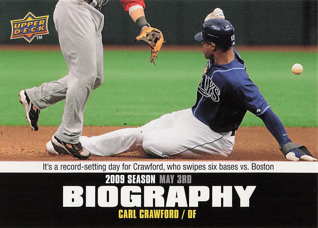 2010 Upper Deck Baseball Season Biography Carl Crawford #SB-33