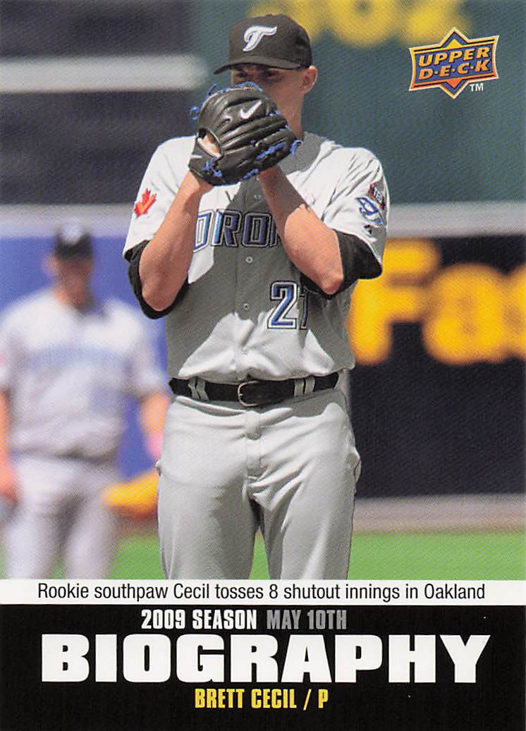 2010 Upper Deck Baseball Season Biography Brett Cecil #SB-41
