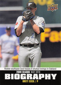 2010 Upper Deck Baseball Season Biography Brett Cecil #SB-41
