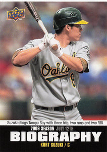 2010 Upper Deck Baseball Season Biography Kurt Suzuki #SB-117