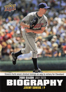 2010 Upper Deck Baseball Season Biography Jeremy Sowers #SB-128