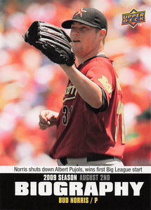 2010 Upper Deck Baseball Season Biography Bud Norris #SB-136