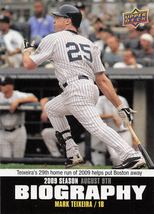 2010 Upper Deck Baseball Season Biography Mark Teixeira #SB-144