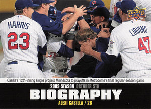 2010 Upper Deck Baseball Season Biography Alexi Casilla #SB-200