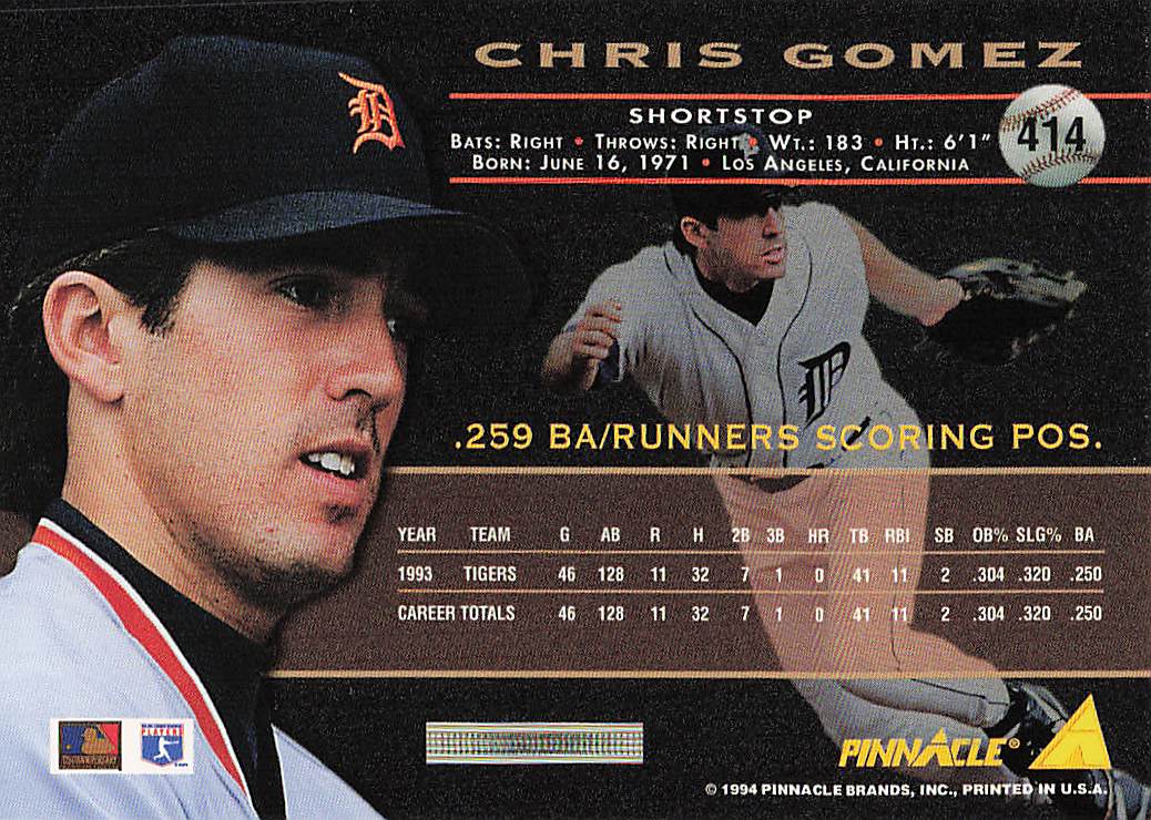 1994 Pinnacle Baseball Chris Gomez #414