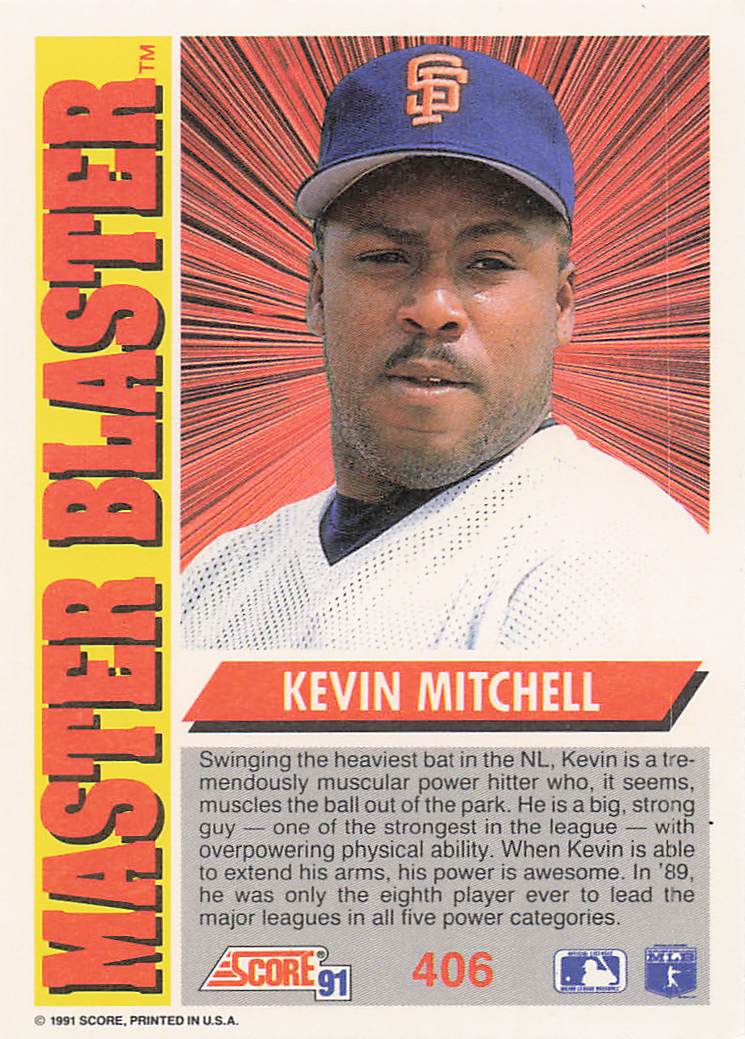 1991 Score Baseball Kevin Mitchell #406
