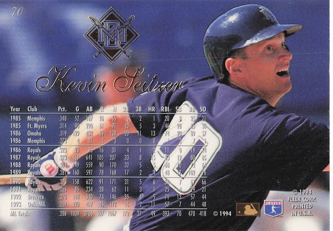 1994 Flair Baseball Kevin Seitzer #70