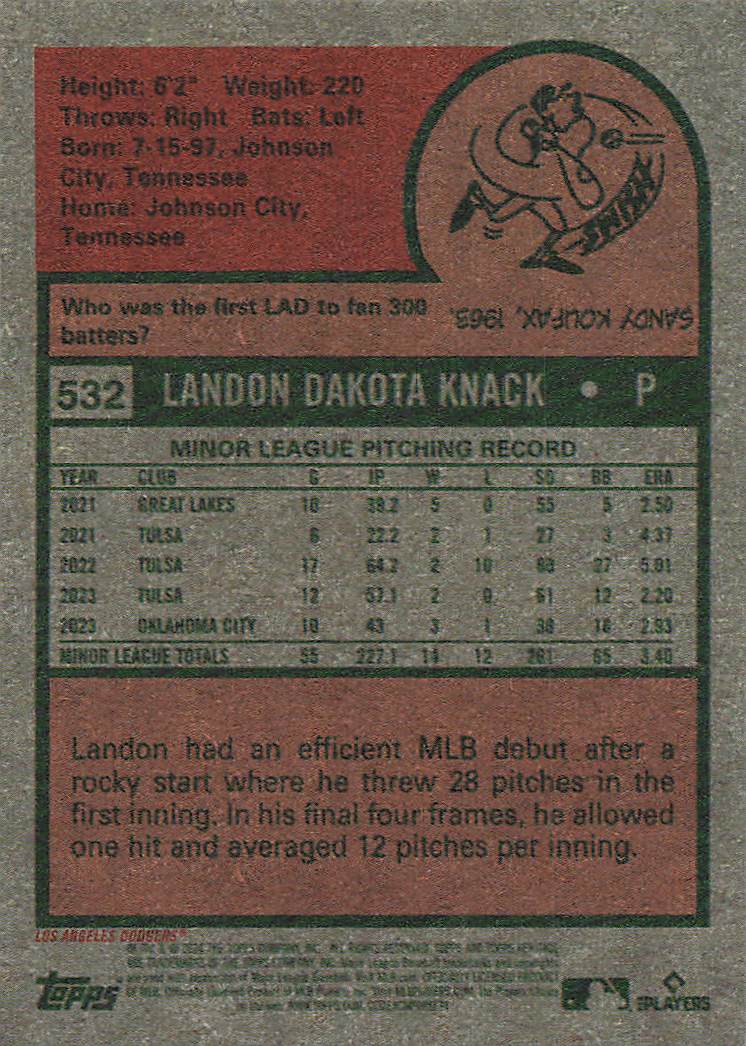 2024 Topps Heritage Baseball Landon Knack #532 Rookie