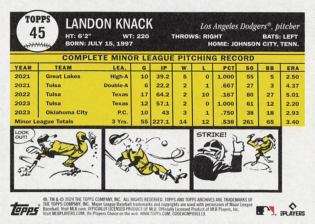 2024 Topps Archives Baseball Landon Knack #45 Rookie