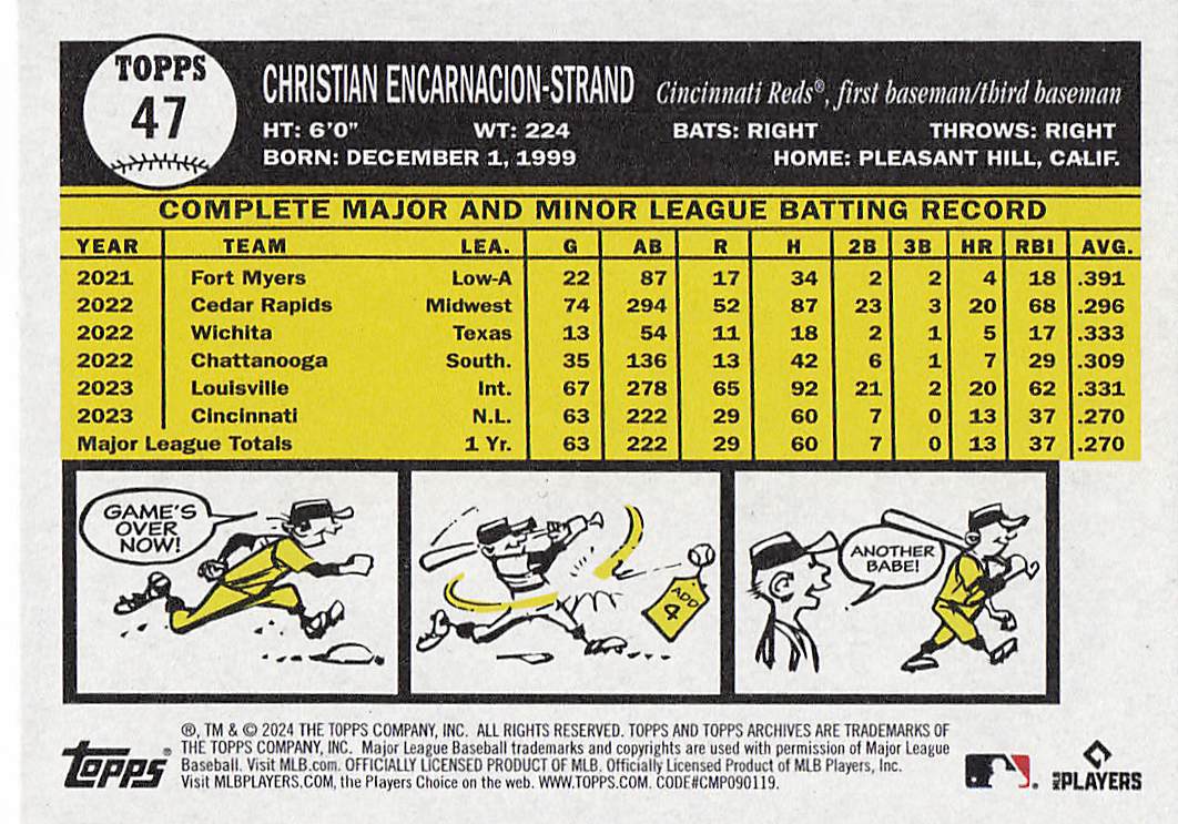 2024 Topps Archives Baseball Christian Encarnacion-Strand #47 Rookie