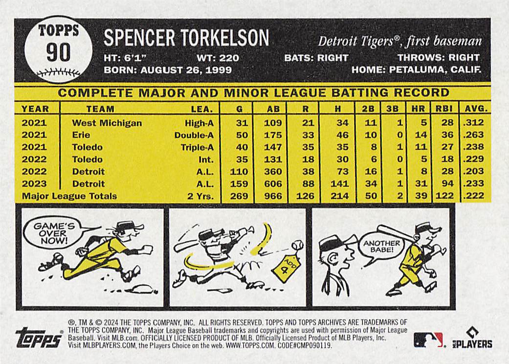 2024 Topps Archives Baseball Spencer Torkelson #90